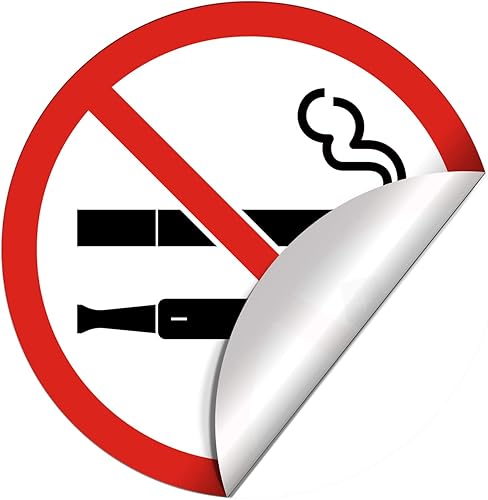 Miniatura 3 de dealzEpic - Adhesivos para letreros sin fumar ni vapear (E-Cigarette) - Calcomanías autoadhesivas para despegar y pegar