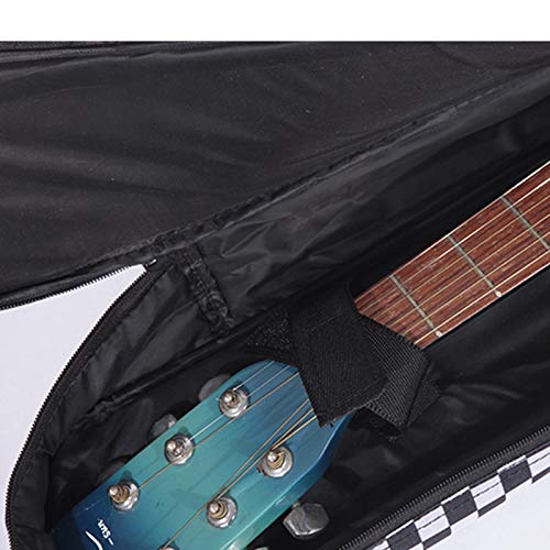 SECOLI Sac à dos professionnel pour guitare acoustique, portable, durable, noir et blanc, en maille, souple, housse épaisse, imperméable, facile à transporter, noir/blanc, 107x41x13cm - Les Beatles, Paul McCartney, John Lennon, RIngo Starr, George Harrison SECOLI Sac à dos professionnel pour guitare acoustique, portable, durable, noir et blanc, en maille, souple, housse épaisse, imperméable, facile à transporter, noir/blanc, 107x41x13cm – Image 7