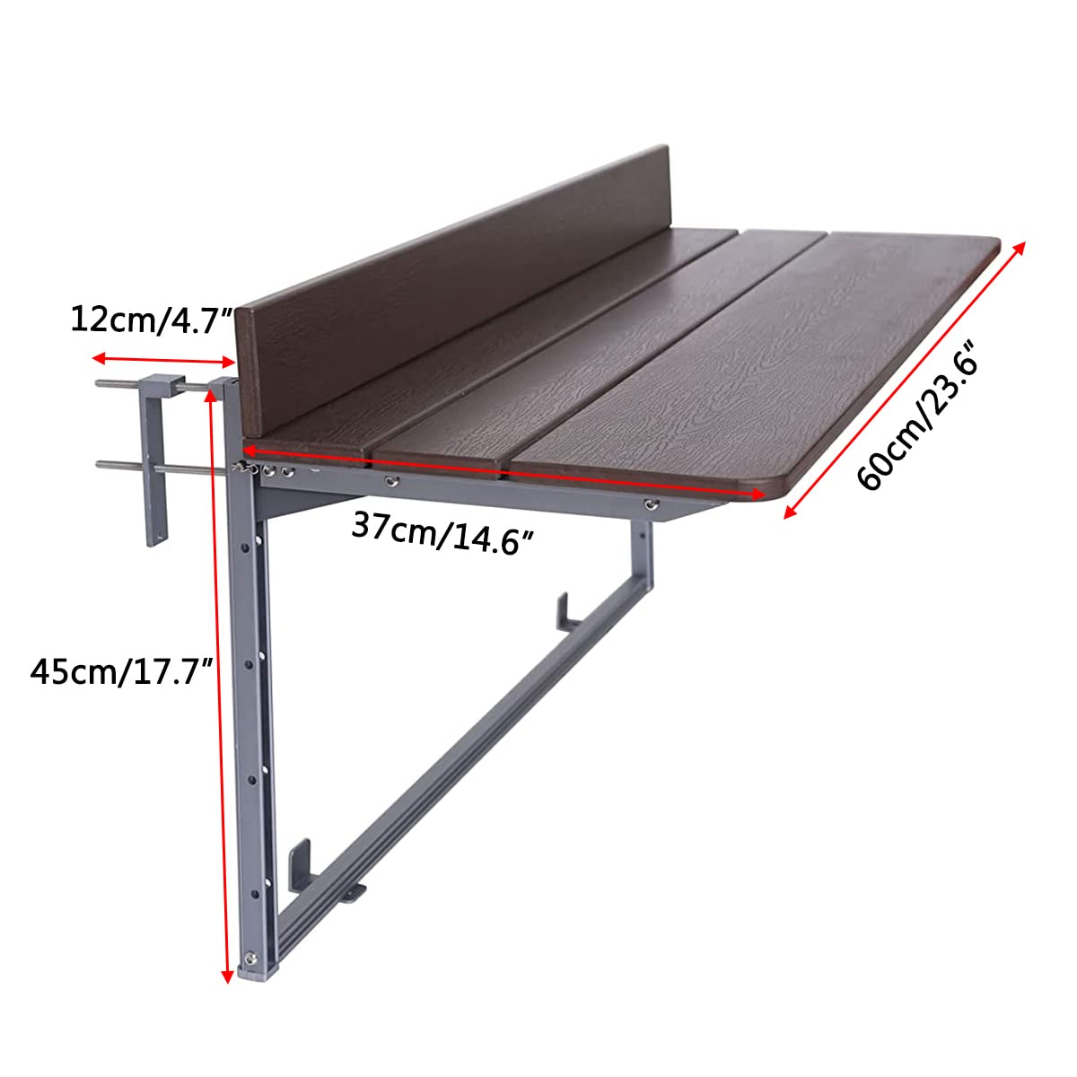Tavolino Da Balcone Pieghevole Gdmokle - Regolabile In Altezza, Alluminio
