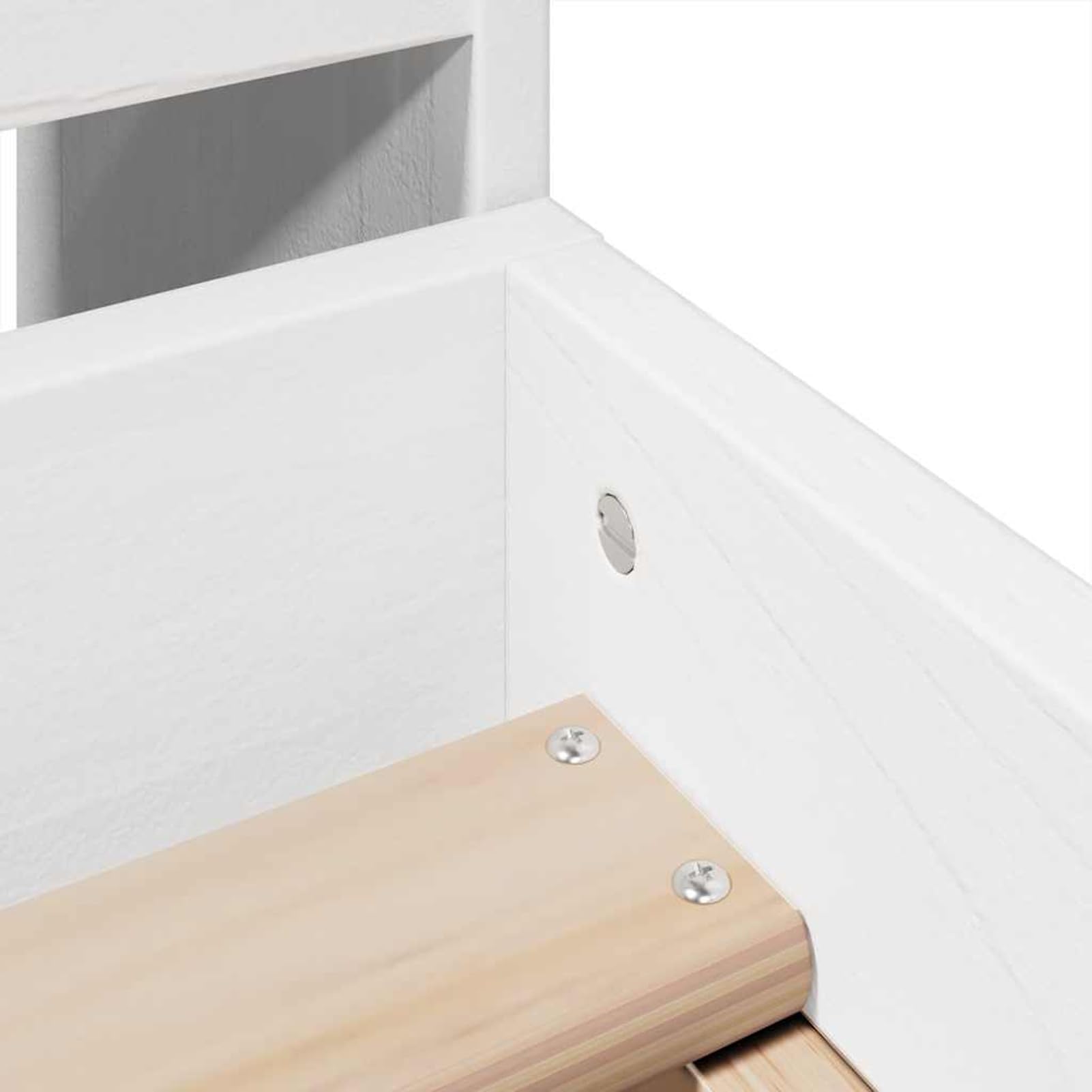 Homgoday Cama de Madera de Pino con Almacenamiento: Estructura Estable y Diseño Rústico Blanco Modelo WQ1015ZJ-3308853ES