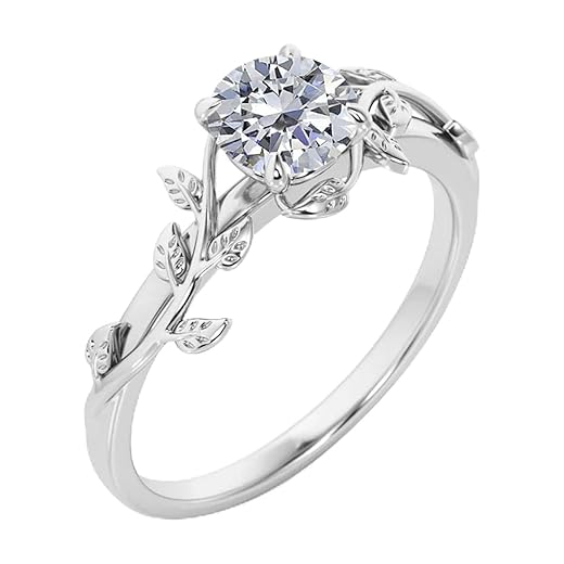 Moissanite Floral Engagement Ring