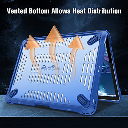 Fintie Case For Macbook Air 13 Inch A2337 (M1) / A2179 / A1932 (2018-2021 2022 Release) - Heavy Duty Hard Shell Case Cover With Tpu Bumper For Macbook Air 13 Retina Display With Touch Id, Blue #TOP7