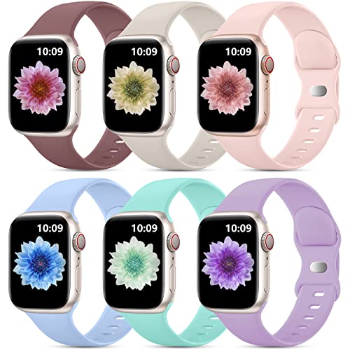 Upeak 6 Pack Correas Compatible con Correa Apple Watch 40mm 38mm 41mm 42mm 44mm 45mm para...