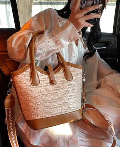 Image of Straw Crossbody Bags for Women Summer Straw Purses and Handbags Straw Hobo Bag for Travel Vacation
