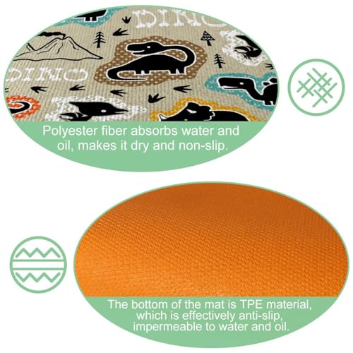 Alfombrillas de cocina para pasillo y cuarto de lavado con dinosaurios 6