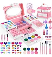 Kinderschminke Set Mädchen - 66Pcs Schminkkoffer Mädchen, Grils Makeup Waschbar Schminke Kinder M...