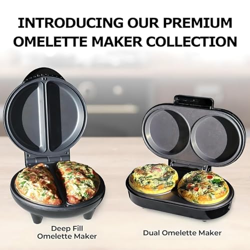 Machine omelette XL double plaques profondes antiadhésives faciles à nettoyer
