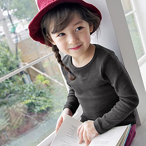 Image of POBIDOBY Toddlers Long Sleeve T-Shirt Soft Cotton Top Tees for Girls and Boys 1-Pack