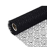 EXCEART Mesh Ribbon Roll Spider Web Deco Ribbon Lace Net Jute Gauze Roll for DIY Craft Packaging Door Curtain Background (Black)