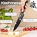 Axer Kochmesser 20 cm - Scharfes Küchenmesser mit Klingenschutz - Schwarzes Chefmesser - Chef Knife - Koch Messer Scharf - Carbonstahl Messer mit Scheide, Schwarz