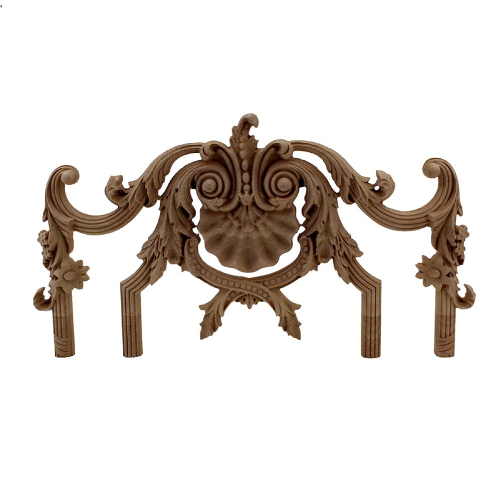 Décoration bois de chêne sculpté fleuron de 39 cm pour relooker une cuisine