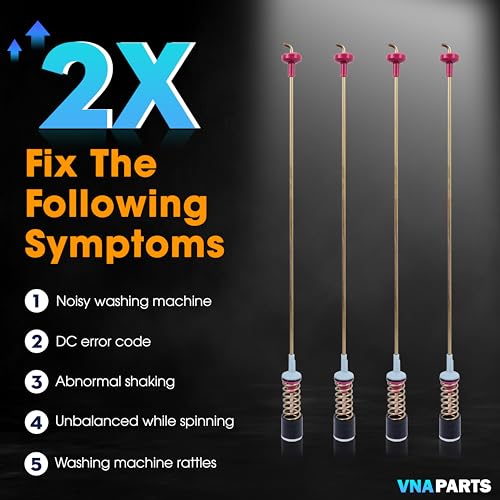 4 Washer Suspension Rod Damper Replaces For Samsung WA45M7050AW/A4 WA5451ANW/XAA WA45N3050AW/A4 WA45T3200AW WA45T3400AV WA45T3400AW WA50R5200AW/US WA50R5400AV/US WA50T5300AC WA456DRHDSU/AA WA50R5400AW by Owigift - Image 6