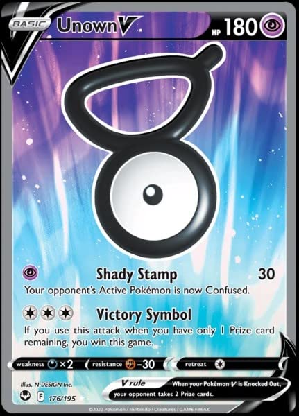 rare unown pokemon cards Amazon.com: Unown V 176/195- Silver Tempest - Full Art - Pokemon Ultra Rare  Card