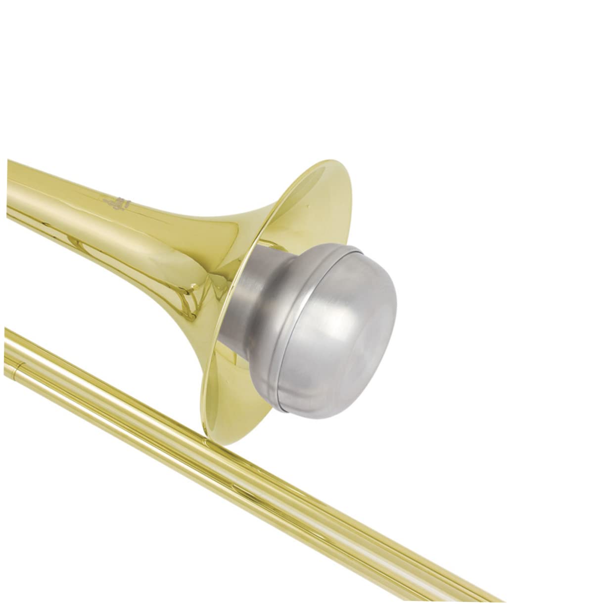 BESPORTBLE 1PC Tenor Slide Trombone Mute Aluminium Alloy Music Instrument Muffler Long Trumpet for Home Practice Durable Sound Quality Device Silver