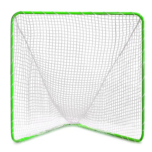 Velocity Green Backyard Lacrosse Goal with 4mm White Net - Steel Frame Perfect for Youth and Adult Training