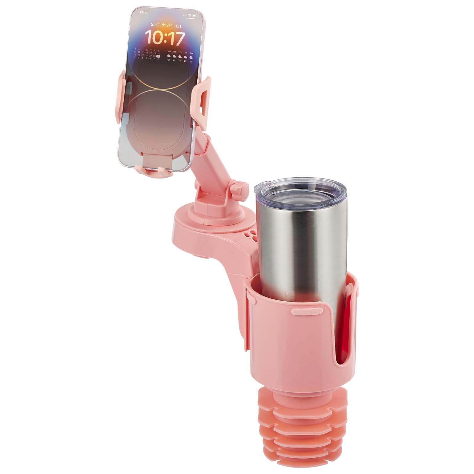 JOYTUTUS Cup Holder Phone Mount for Car, Car Cellphone Large Adapter Long Arm with 360 Degree Rotation, Compatible iPhone, Samsung & All Smartphones,