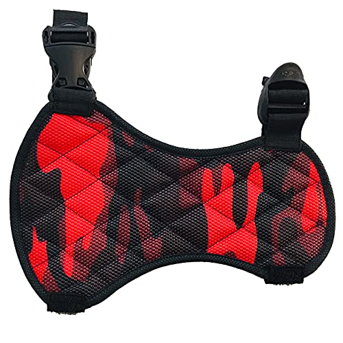 Sql Archery Arm Guard For Men Women & Kids, Artificial Leather, 3 Layer Safety With Hook & Loop Fasteners & Adjustable Clips, Perfect Hold, Arm Guard Forearm Protector, Bracer – (Red) #TOP7