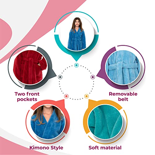 TowelSelections Girls Robe, Kids Plush Kimono Soft Fleece Bathrobe4