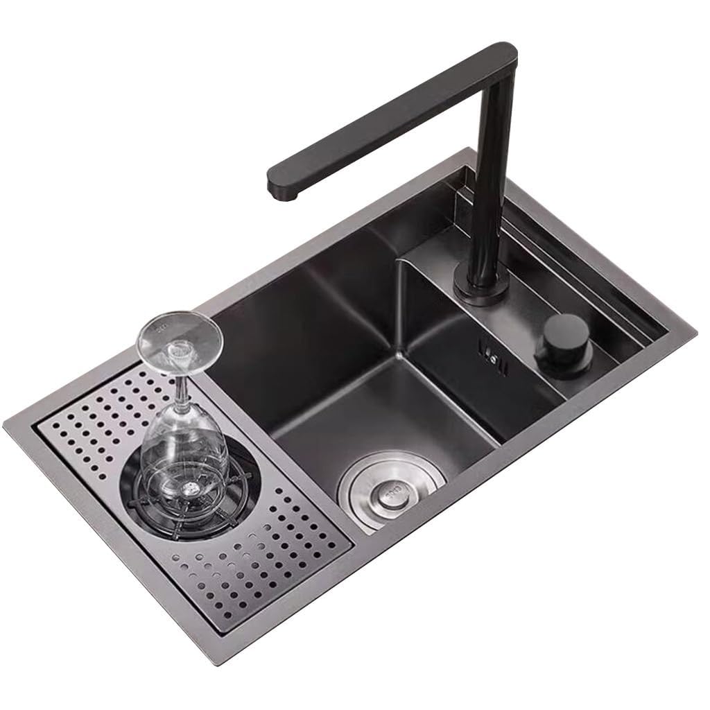 Fregadero compacto para espacio reducido con lavavasos automático integrado