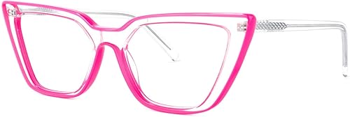 VOOGLAM Gafas de gran tamaño con bloqueo de luz azul ojo de gato para mujeres anti fatiga ocular gafas Lyuba