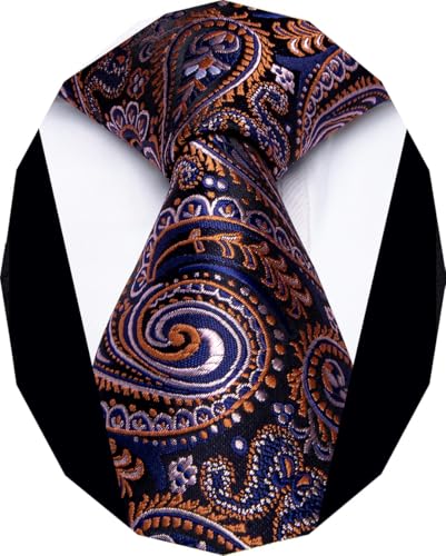 Image of YourTies Paisley Men's Necktie Woven Silk Floral Ties for Men Designer Formal Business Party Wedding