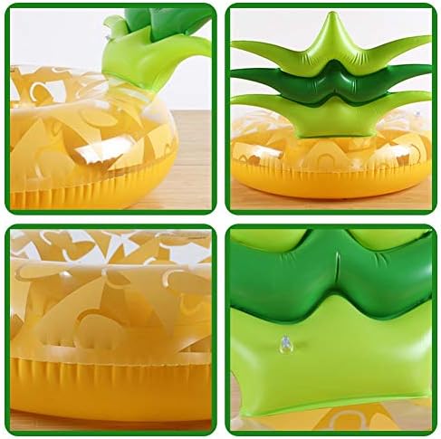 WISHTIME Giant Inflatable Pineapple Pool Float 43 Inches Swim Ring for Summer Party Beach Lounge Lilos
