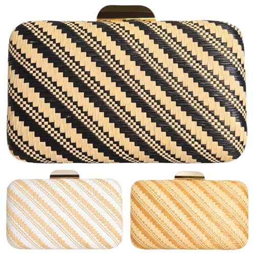 Sac de soirée mode paille tissée carré femme pour cérémonie mariage