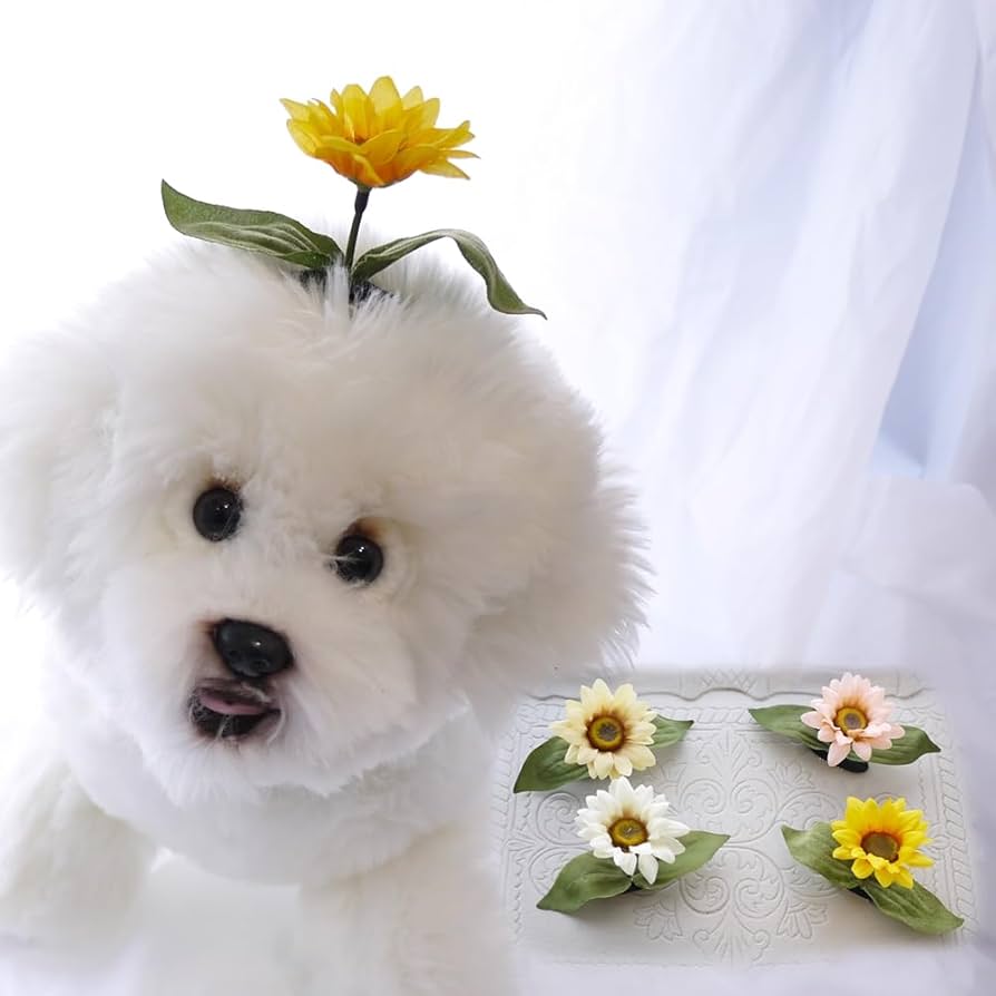 Amazon.co.jp: [ネネズデコ] 犬 ヘアピン 花 犬服 飾り