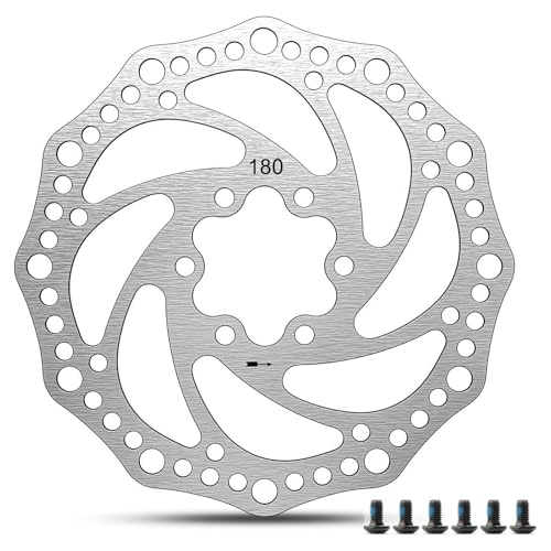 Fahrrad Bremsscheibe,180mmBremsscheibe,Bremsscheiben,ScheibenbremseFahrrad,6 LöcherFahrrad Bremsscheibe,BremsscheibenFahrradMit 6 Schrauben,Für Meisten Mountainbike Rennrad ReitenFahrrad MTB