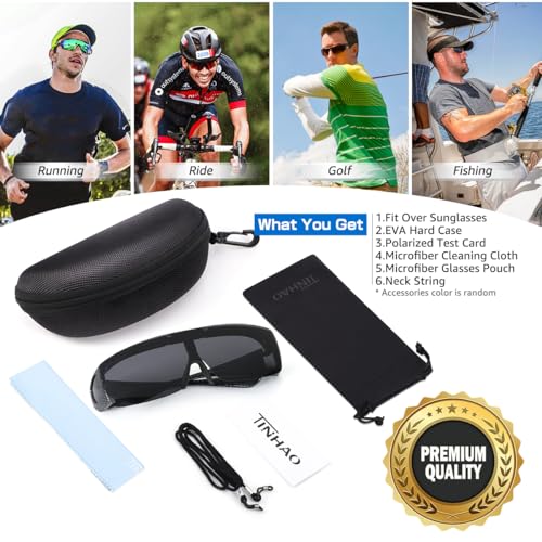 Image of Mens Polarized Flip Up Fitover Sunglasses with Mirrored Lenses