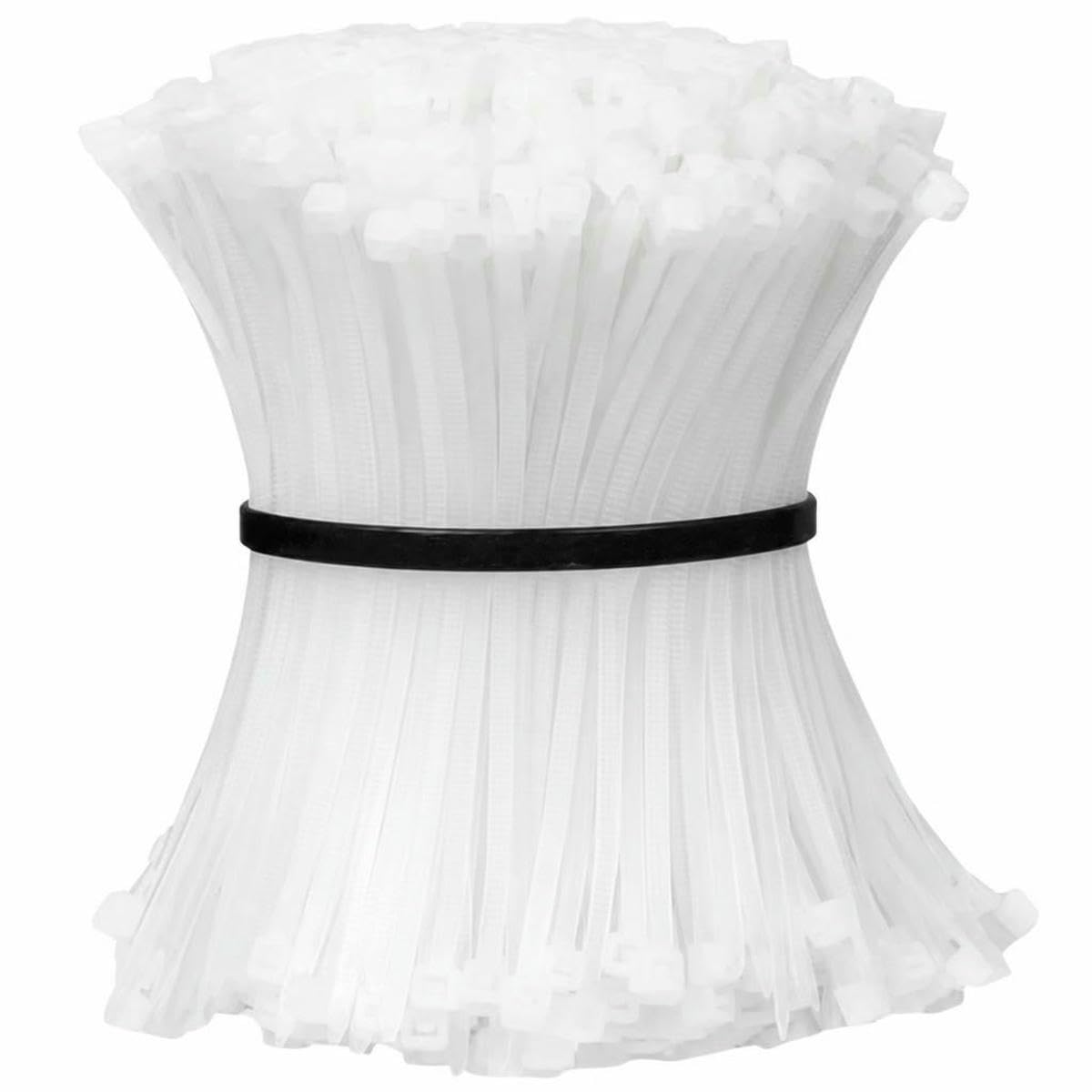 Bsguz White(3X100mm) Black White Nylon Cable Ties Adjustable Self-Locking Fastening Rings Zip Tie Cable Wires Fixing Ties For Home Offices Industrial-1000