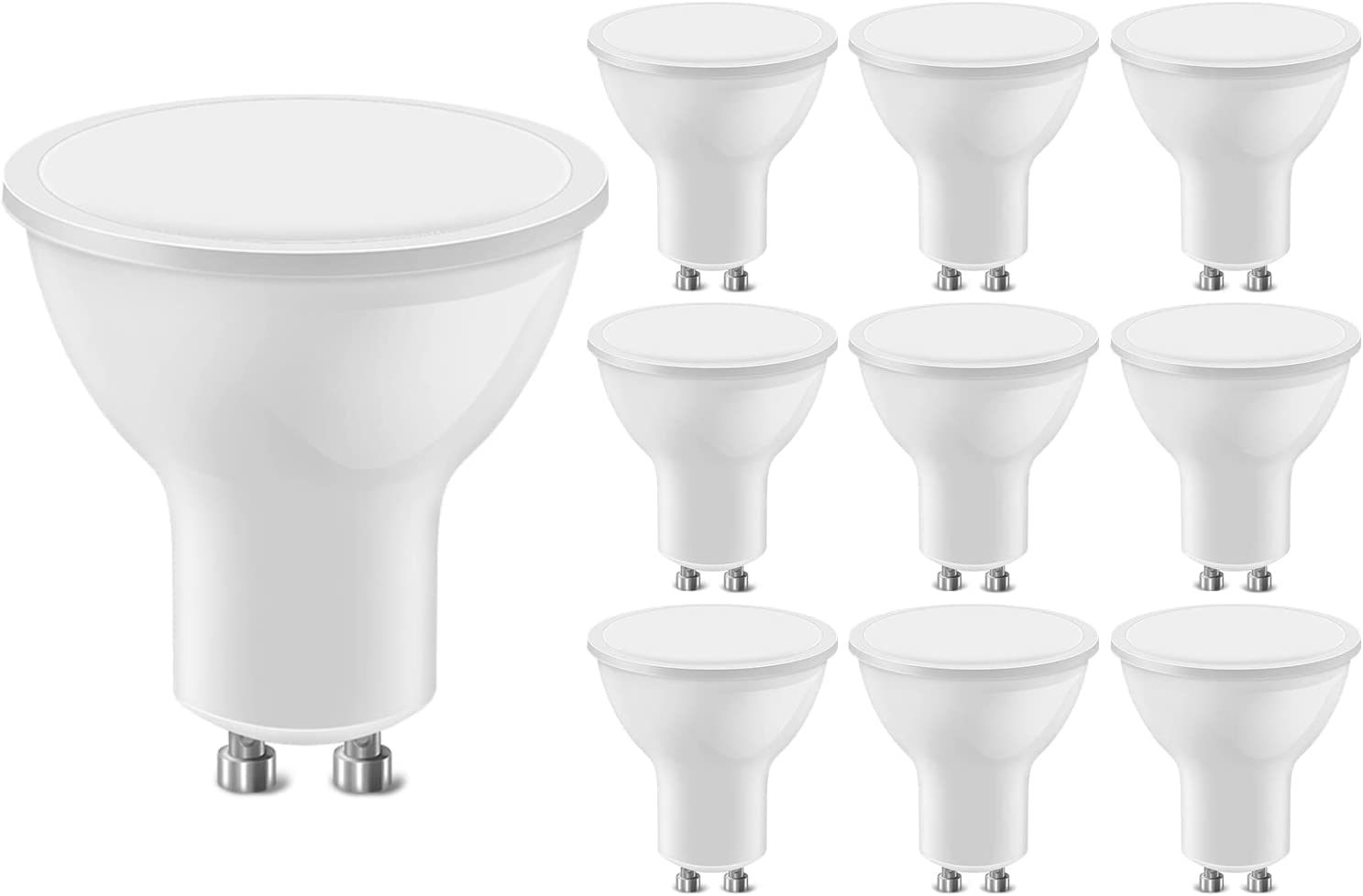 LEDYAGU10 LED Bulbs 5W, 40W Halogen Spotlight Bulb Equivalent, 400lm, Warm White 3000K, 120°Beam Angle, Energy Saving, Pack of 10
