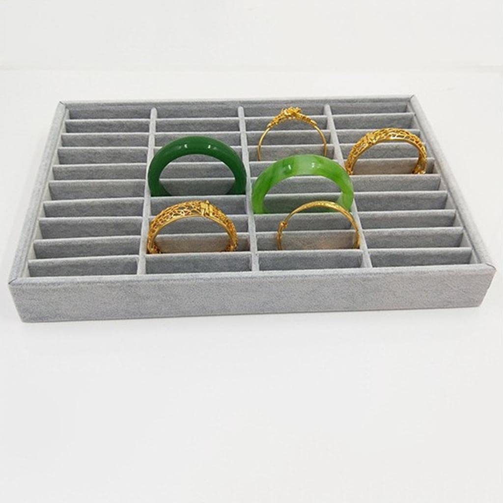 barenx Plateau de rangement à 40 compartiments pour bracelets et bijoux - Gris