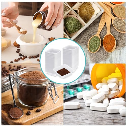 Image of Sherr 5 Pack 330ml Weigh Boats Bulk Anti Static White Pans Plastic Square Easy Pour Boats Weighing Trays for Capsule Filling, Lab Dish, Powder, Liquid, Food, Sample Container