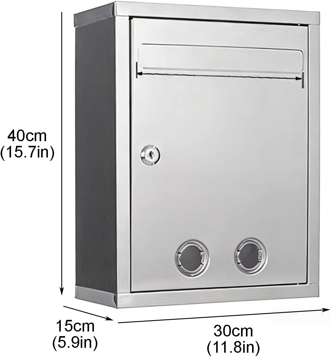 Rust Resistant Metal Post Box, Security Mail Box, Ample Storage Space to Accommodate Letter, Magazine, Wall Mount Mailbox for Home(3001)