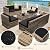 KROFEM 8 Pieces Outdoor Wicker Rattan Patio Furniture Sectional Set, Glass Top Table with Hidden Storage, 7 Sofa Sections, Oversized Cushions, Natural Color Rattan with Black Cushion