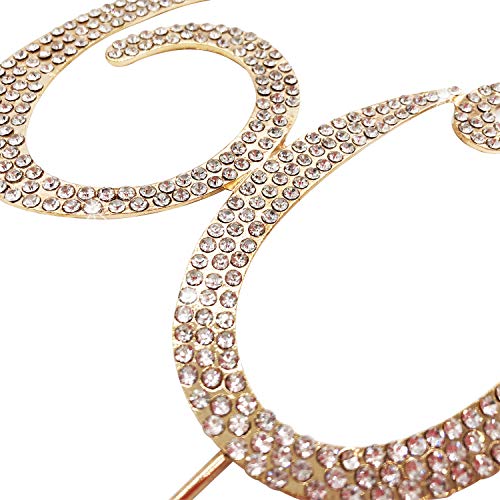 60 Gold Cake Topper | Premium Sparkly Crystal Rhinestones | 60Th Birthday Or Anniversary Party Decoration Ideas | Quality Metal Alloy | Perfect Keepsake Sixty #TOP2