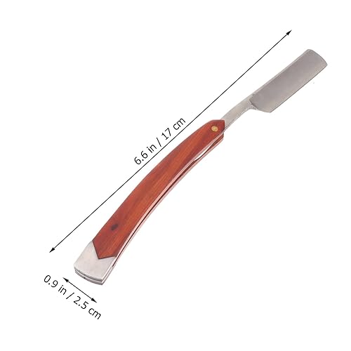 Miniatura 8 de Beaupretty Herramienta de afeitado manual de peluquería recta para hombres, mango ligero plegable para patillas de barba y aseo facial