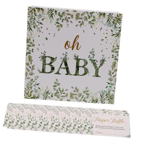 HOLIDYOYO Diaper Raffle Game with Tickets and Decorative Card Box for Supplies Engaging Interactive Entertainment for Guests and Elegant Decor