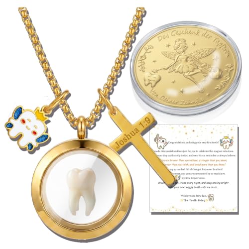 Image of PARTNER Meaningful Tooth Fairy Gifts for Women First Lost Tooth Keepsake for Celebration & Reward with Message Card Milestone Jewelry Gift from Toothfairy