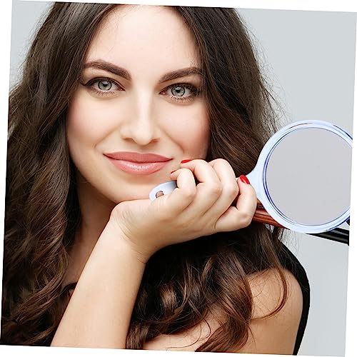 Espejo de maquillaje de mano doble cara 3 piezas miniatura 3