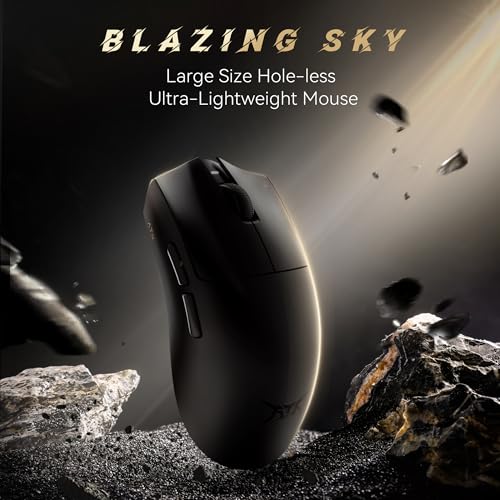 Image of ATK Blazing Sky X1 Wireless Gaming Mouse - Ultra-Light 49-54 g, PixArt PAW3950 /3950 Ultra Sensor, Quad-Mode Connectivity, 8K Polling, Optical Switches, Nordic 52840 MCU (X1, White)