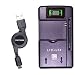 (Combo Pack) Compact Universal Battery Charger with LCD Display for LG L70 VS450 Optimus Exceed 2 Realm LS620 620 + USB to MicroUSB Data /Charging Cable By Fortress