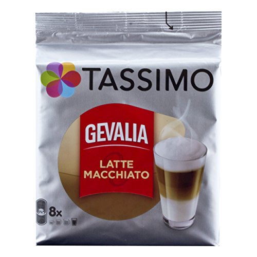 Tassimo gevalia Latte Macchiato, Cápsulas, Café con Leche, Café Tostado, 8 Raciones