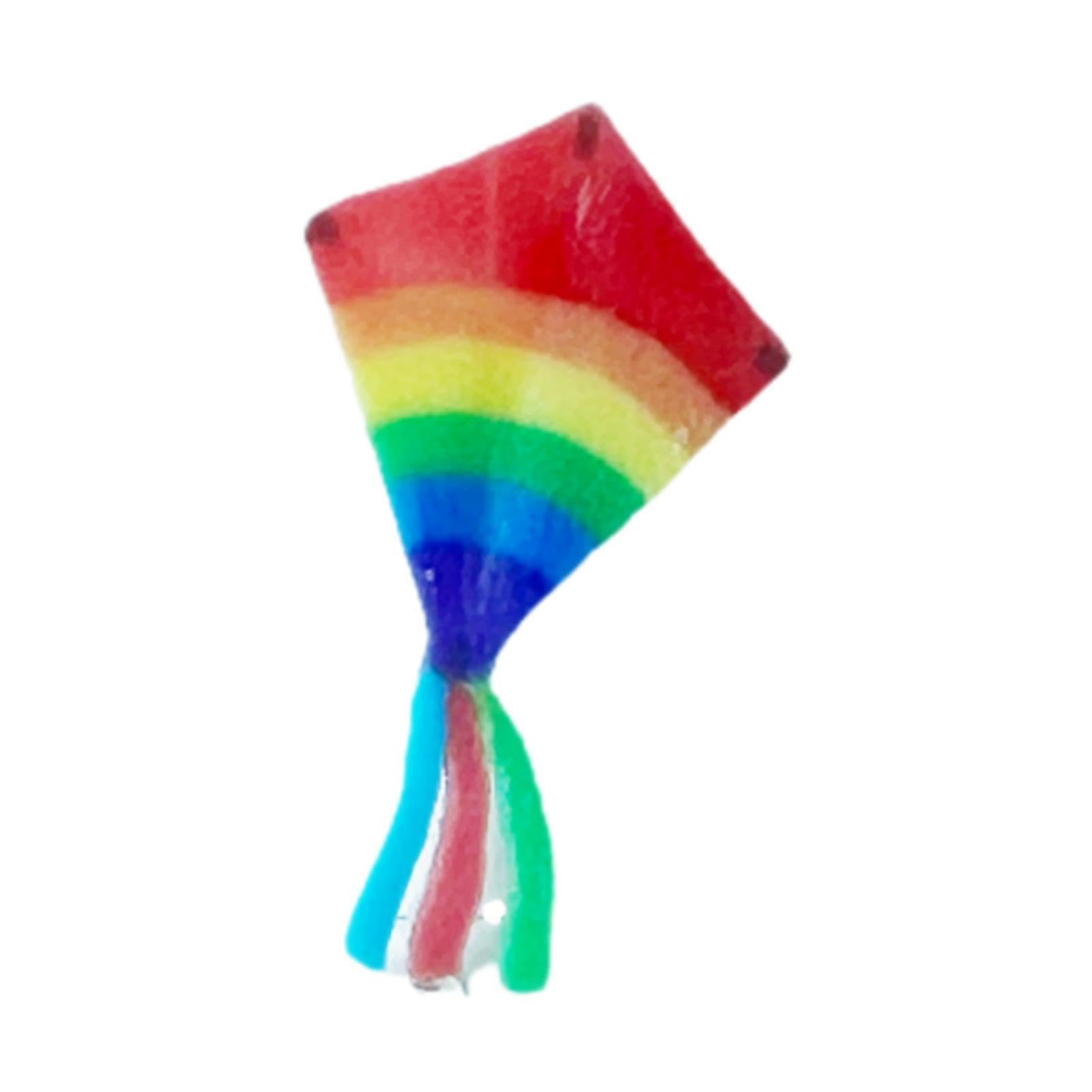 MagiDeal 1:64 Scale Miniature Kite Resin Accessories for Dollhouse, Office Decor Multipurpose Scene Model Collectible Handmade, Rainbow