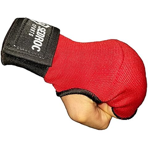 Sedroc Boxing Gel Hand Wrap Gloves Fist Wraps Inner Handwraps MMA Muay Thai Training (Small, Red) Cover