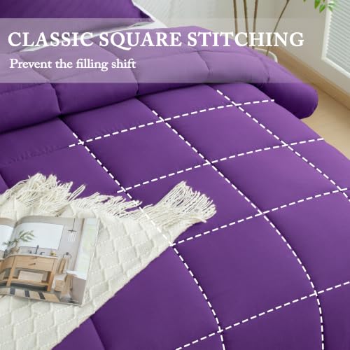Image of HIG 3pc Purple Twin /Twin XL Bedding Comforter Set Duvet Insert Blanket