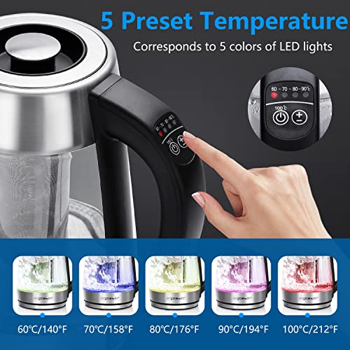 Hervidor eléctrico con control de temperatura y prensa Panini 1000W miniatura 3