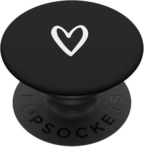 White Heart Love PopSockets PopGrip Agarre intercambiable para teléfonos y tabletas
