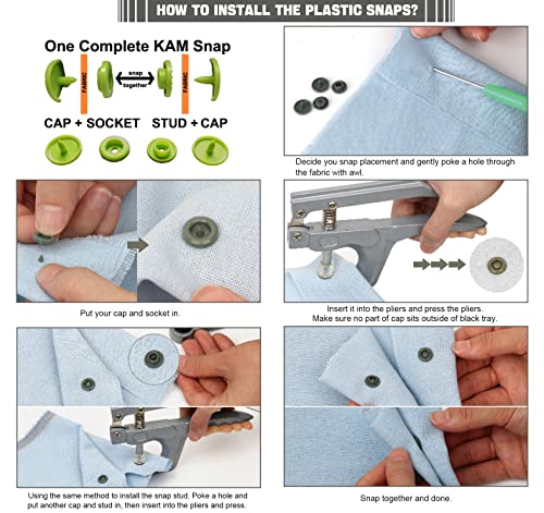 408 Sets Plastic Snap Buttons, No-Sew T5 Snaps With Organizer Storage Case For Bibs Diapers Crafts By Ilauke #TOP3